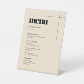 Einfaches elegantes und elegantes Hochzeitsmenü Sockelschild (Vorderseite)