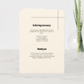 Einfaches, elegantes und elegantes Hochzeitsprogra Programm (Rückseite)