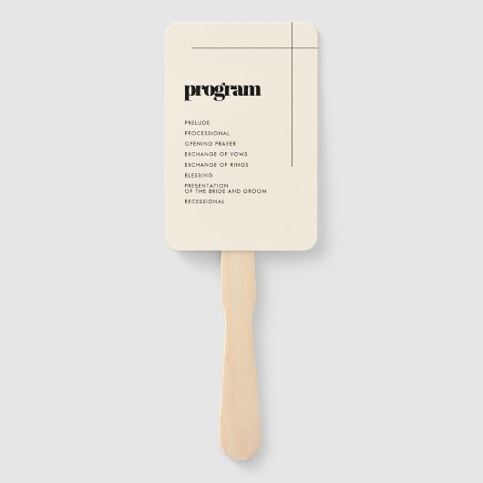 Einfaches elegantes und elegantes Hochzeitsprogram Fächer (Rückseite)