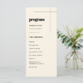 Einfaches elegantes und elegantes Hochzeitsprogram Programm (Stehend Vorderseite)