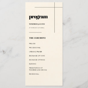 Einfaches elegantes und elegantes Hochzeitsprogram Programm