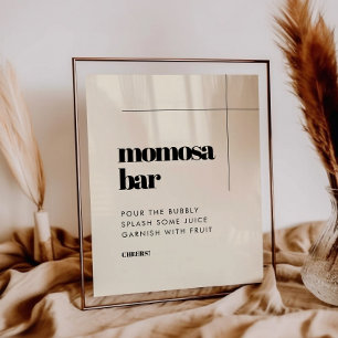 Einfaches, elegantes und elegantes Momosa-Bar Poster