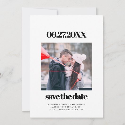 Einfaches elegantes und elegantes Save the Date Fo Einladung (Vorderseite)