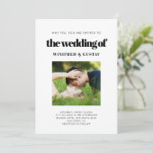 Einfaches elegantes und schicke Hochzeitsfest-Foto Einladung (Stehend Vorderseite)