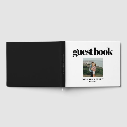 Einfaches elegantes und schicke Hochzeitsfest-Foto Gästebuch (Voll)