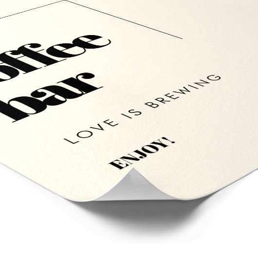 Einfaches elegantes und schicke Hochzeitszeichen C Poster (Ecke)