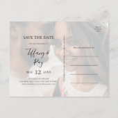 Einfaches elegantes verblichenes Foto Save the Dat Einladungspostkarte (Rückseite)