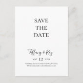 Einfaches elegantes verblichenes Foto Save the Dat Einladungspostkarte (Vorderseite)