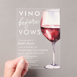 Einfaches Elegantes Vino Vor den Gelübden Wein Bra Acryleinladungen
