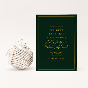 Einfaches Elegantes Weihnachten Grüne Hochzeitsf Einladung