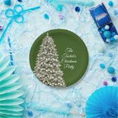 Einfaches elegantes Weihnachtsbaum Dunkles Grünes Pappteller (Party)