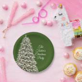 Einfaches elegantes Weihnachtsbaum Dunkles Grünes Pappteller (Party)