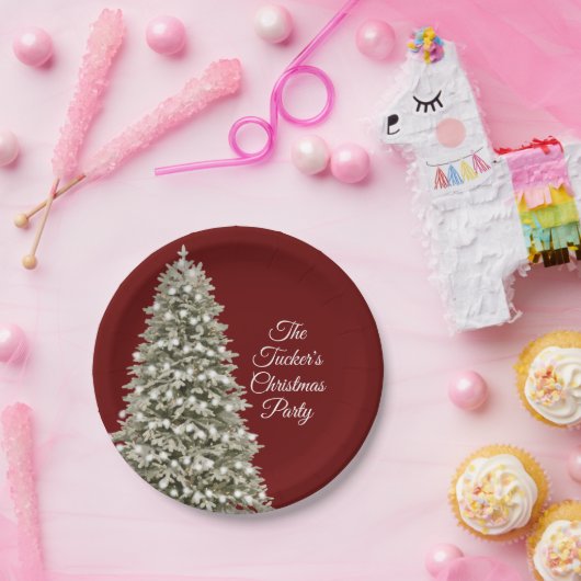 Einfaches elegantes Weihnachtsbaum Weihnachtsbaum Pappteller (Party)