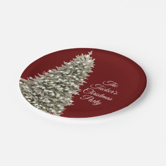 Einfaches elegantes Weihnachtsbaum Weihnachtsbaum Pappteller (Schrägansicht)