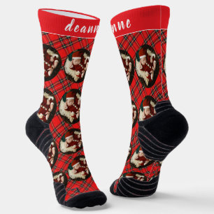 Einfaches Elegantes Weihnachtsfamilien-Foto Socken