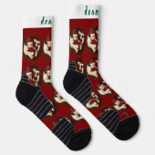 Einfaches Elegantes Weihnachtsfamilien-Foto Socken (Rechts)