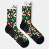 Einfaches Elegantes Weihnachtsfamilien-Foto Socken (Rechts)