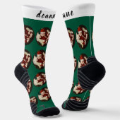 Einfaches Elegantes Weihnachtsfamilien-Foto Socken (Gewinkelt)