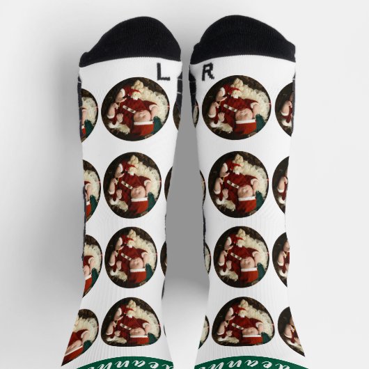 Einfaches Elegantes Weihnachtsfamilien-Foto Socken (Oben)