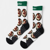 Einfaches Elegantes Weihnachtsfamilien-Foto Socken (Links)
