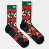 Einfaches Elegantes Weihnachtsfamilien-Foto Socken (Rechts)