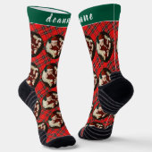 Einfaches Elegantes Weihnachtsfamilien-Foto Socken (Gewinkelt)