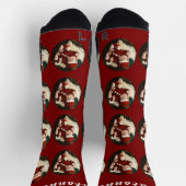 Einfaches Elegantes Weihnachtsfamilien-Foto Socken (Oben)