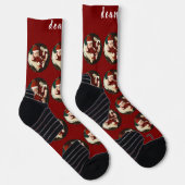 Einfaches Elegantes Weihnachtsfamilien-Foto Socken (Rechts)