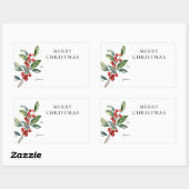 Einfaches elegantes Weihnachtsgeschenk-Label Rechteckiger Aufkleber (Blatt)
