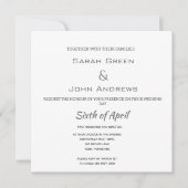 Einfaches elegantes Weiß Wedding Square Einladung (Vorderseite)