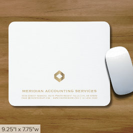 Einfaches elegantes weißes Gold-Logo Mousepad