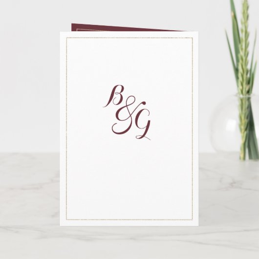 Einfaches, elegantes weißes Goldburgunderprogramm Programm (Rückseite)