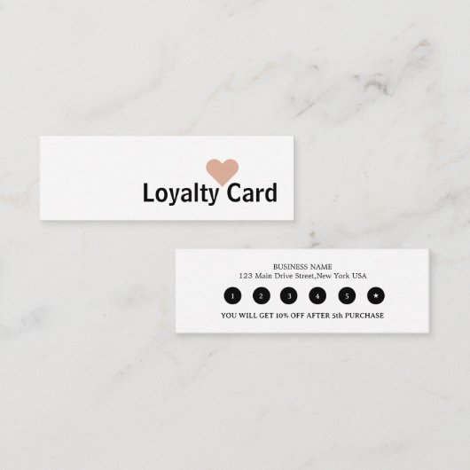 Einfaches elegantes weißes Herz Treuekarte (Vorne/Hinten)
