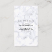 Einfaches elegantes weißes Marmor Schönheitssalon Terminkarte (Rückseite)