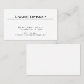 Einfaches elegantes weißes Schwarzes Netzwerk Visitenkarte (Vorne/Hinten)