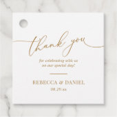 Einfaches elegantes White and Gold Script Vielen D Geschenkanhänger (Vorderseite)