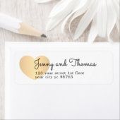 Einfaches, elegantes White-Heart-Hochzeitslabel (Insitu)