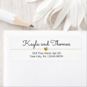 Einfaches, elegantes White-Heart-Hochzeitslabel (Insitu)