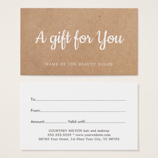 Einfaches elegantes White Printed Kraft Beauty Sal (Vorne & Hinten)