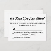 Einfaches elegantes White Wedding RSVP (Vorne/Hinten)