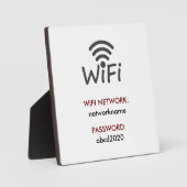 Einfaches elegantes Wifi-Netzwerkkennwort-Zeichen Fotoplatte (Vorderseite)