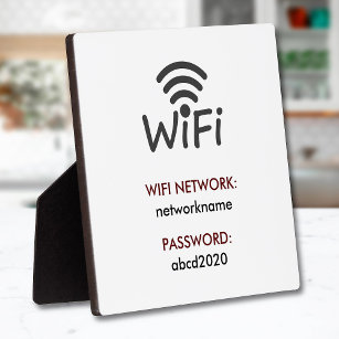 Einfaches elegantes Wifi-Netzwerkkennwort-Zeichen Fotoplatte