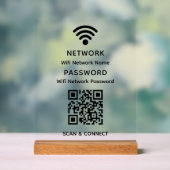 Einfaches elegantes WLAN QR-Netzwerkkennwort Acrylschild (Neutral)