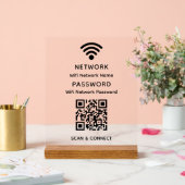 Einfaches elegantes WLAN QR-Netzwerkkennwort Acrylschild (Hochzeit)
