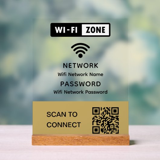 Einfaches elegantes WLAN QR-Netzwerkkennwort Acrylschild (Neutral)