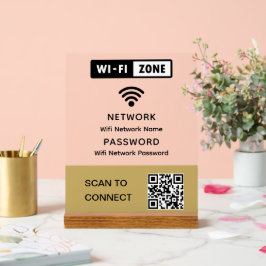 Einfaches elegantes WLAN QR-Netzwerkkennwort Acrylschild