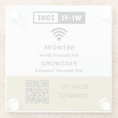 Einfaches elegantes WLAN QR-Netzwerkkennwort Glasuntersetzer (Rückseite)