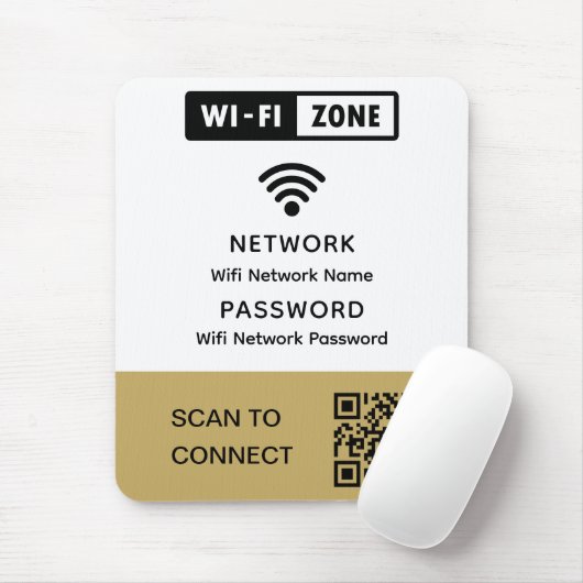 Einfaches elegantes WLAN QR-Netzwerkkennwort Mousepad (Mit Mouse)
