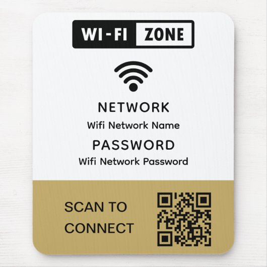 Einfaches elegantes WLAN QR-Netzwerkkennwort Mousepad (Vorne)