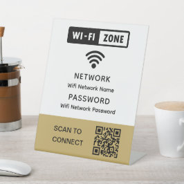 Einfaches elegantes WLAN QR-Netzwerkkennwort Sockelschild